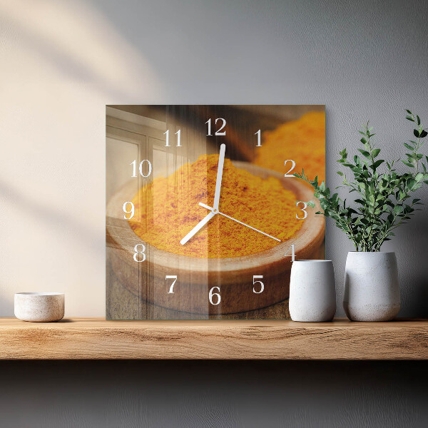 Square wall clock Turmeric