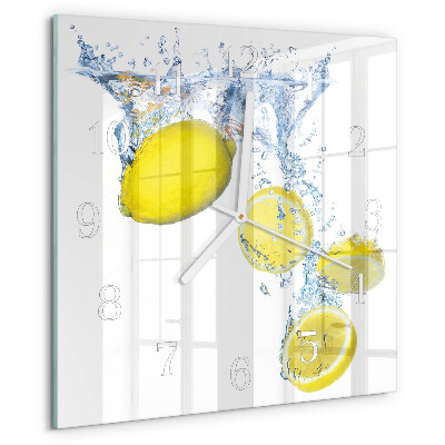 Square wall clock Lemons