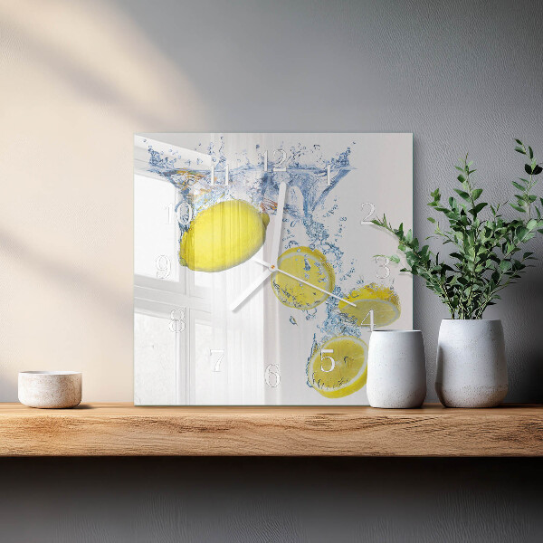 Square wall clock Lemons