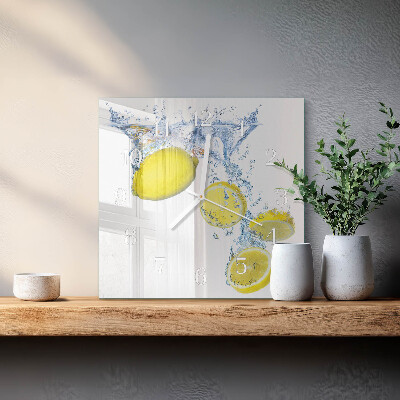 Square wall clock Lemons