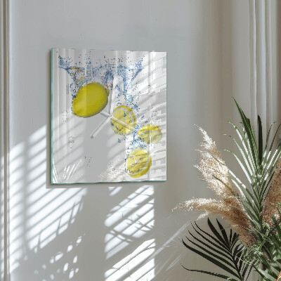 Square wall clock Lemons