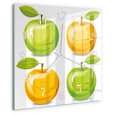 Square wall clock Apples