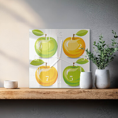 Square wall clock Apples