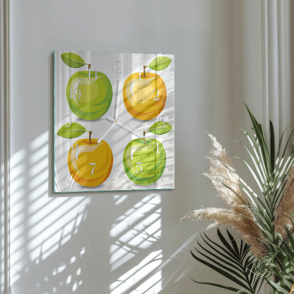 Square wall clock Apples