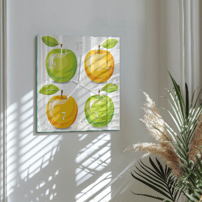 Square wall clock Apples