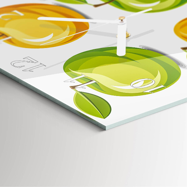 Square wall clock Apples