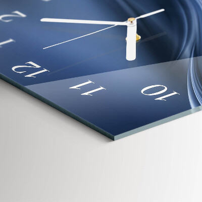 Square wall clock Blue waves