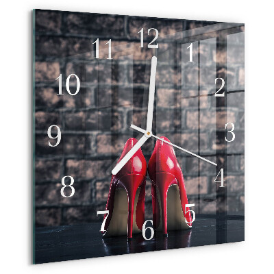 Square wall clock Red high heels