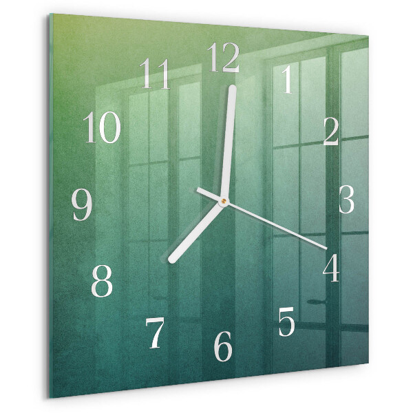 Square wall clock Green gradient