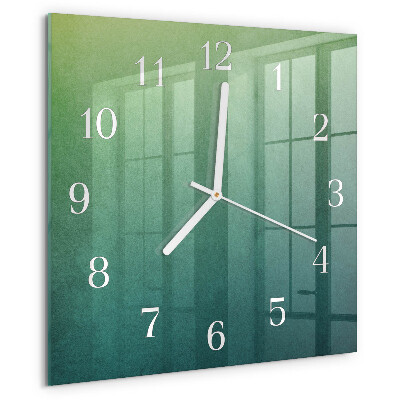 Square wall clock Green gradient