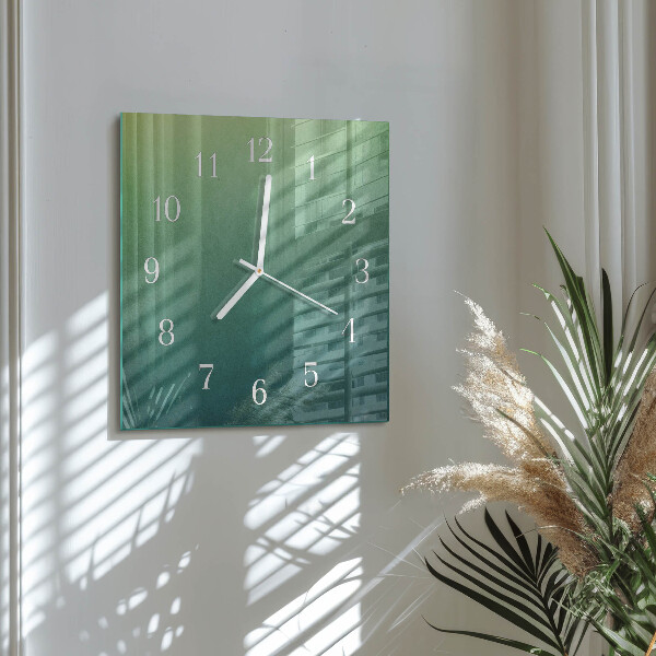 Square wall clock Green gradient