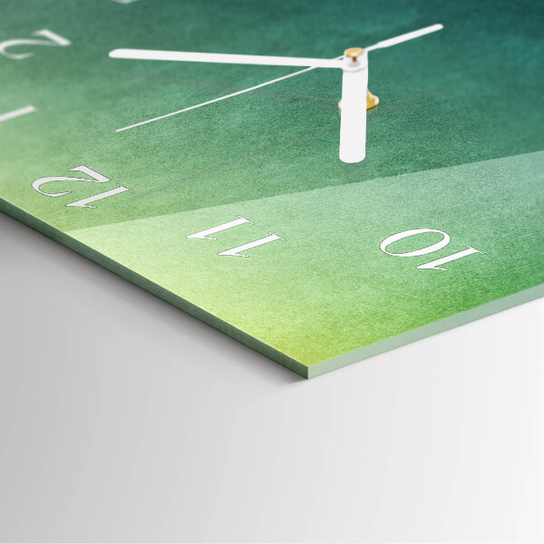 Square wall clock Green gradient