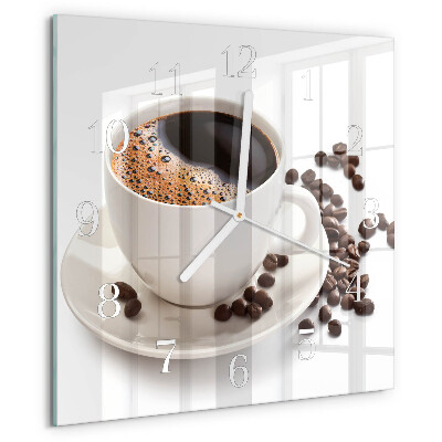 Square wall clock Cup of Coffee