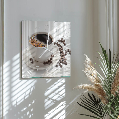 Square wall clock Cup of Coffee