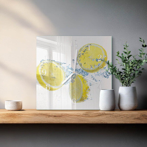 Square wall clock Lemons