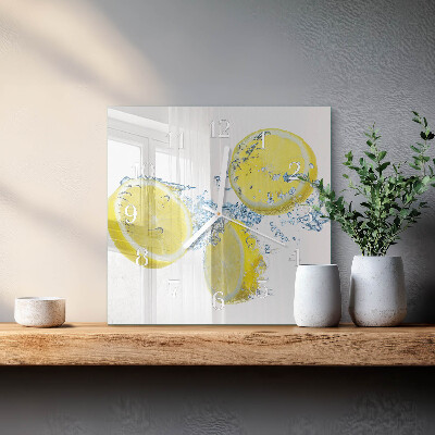 Square wall clock Lemons