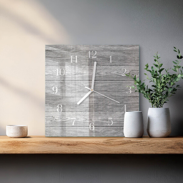 Square wall clock Gray wood