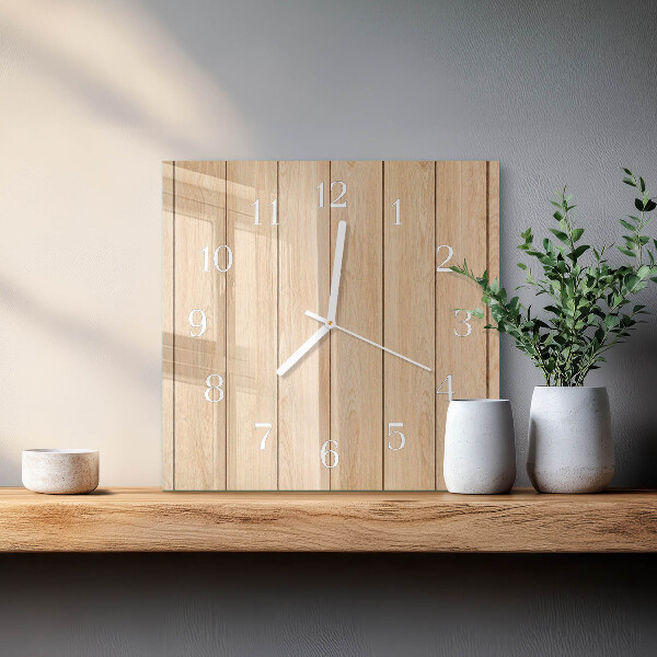 Square wall clock Wood