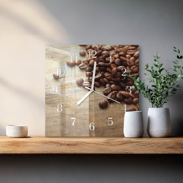 Square wall clock Coffee Beans