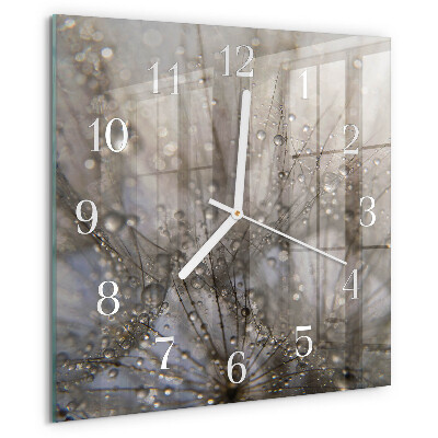 Square wall clock Dew drops