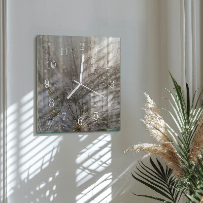 Square wall clock Dew drops