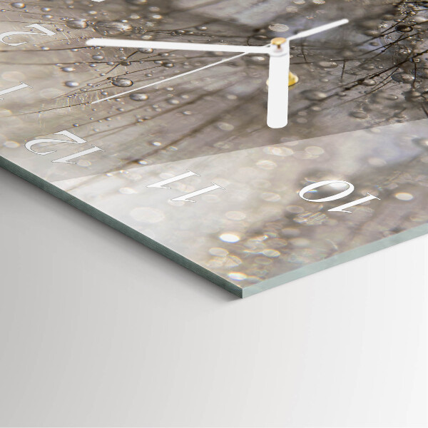 Square wall clock Dew drops