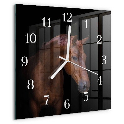 Square wall clock Horse