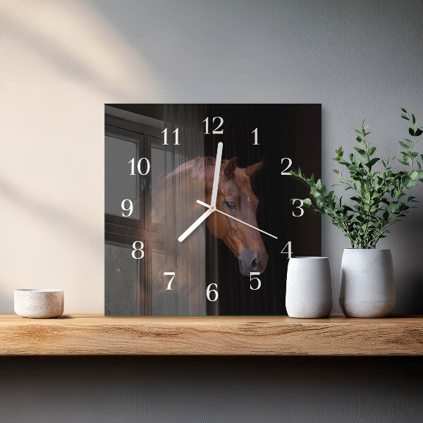 Square wall clock Horse