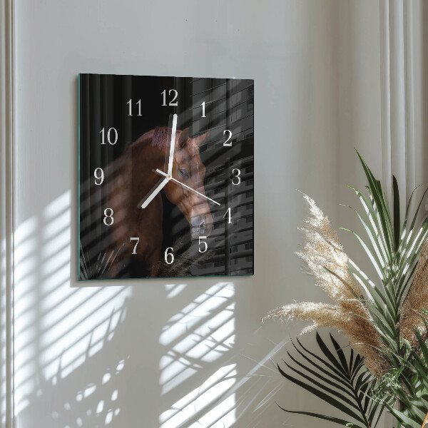 Square wall clock Horse