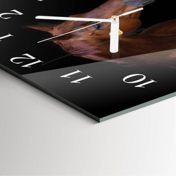 Square wall clock Horse
