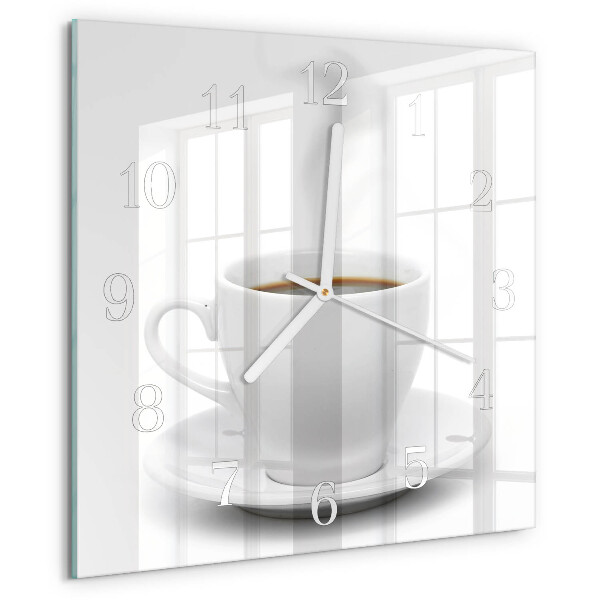 Square wall clock Cup of Coffee