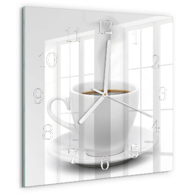 Square wall clock Cup of Coffee