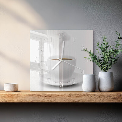 Square wall clock Cup of Coffee