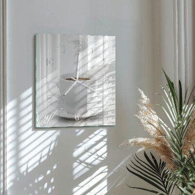 Square wall clock Cup of Coffee