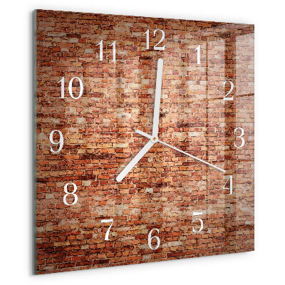 Square wall clock Brick Wall