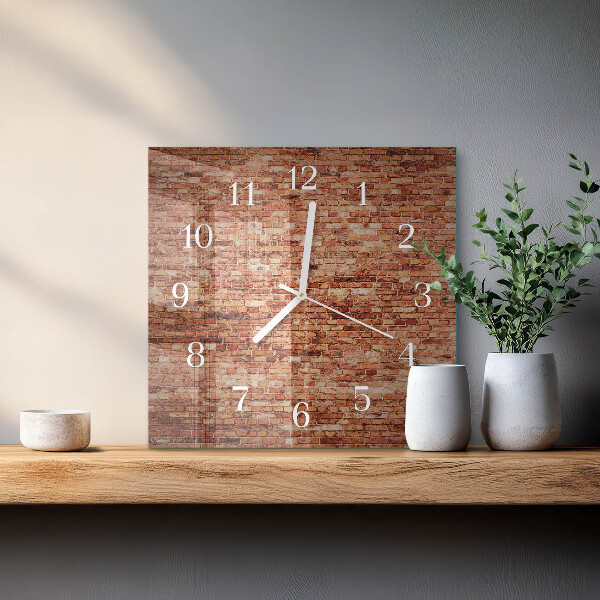 Square wall clock Brick Wall