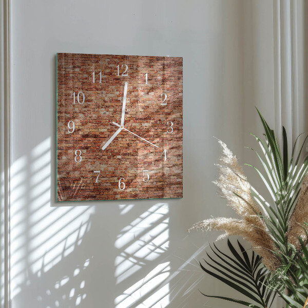 Square wall clock Brick Wall