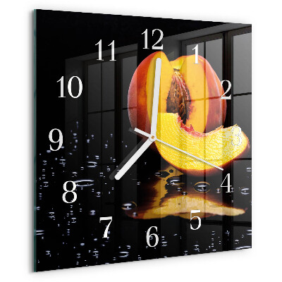 Square wall clock Peach