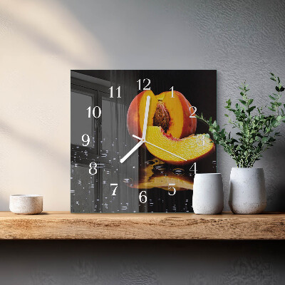 Square wall clock Peach