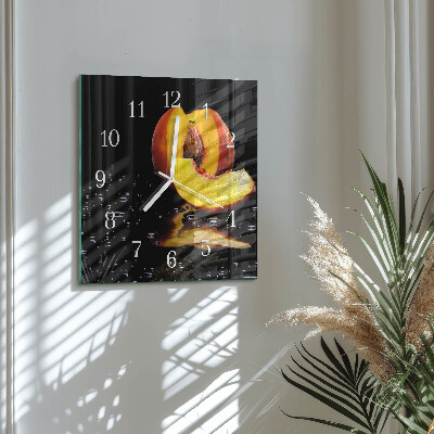 Square wall clock Peach