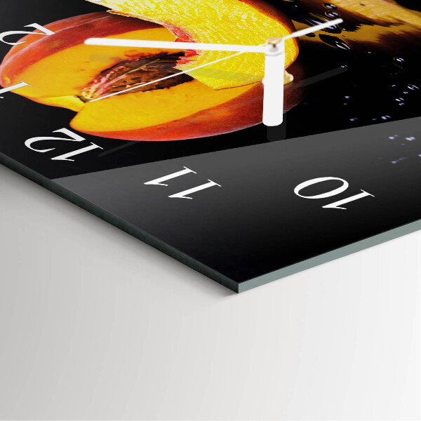Square wall clock Peach