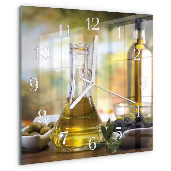Square wall clock Olive oil