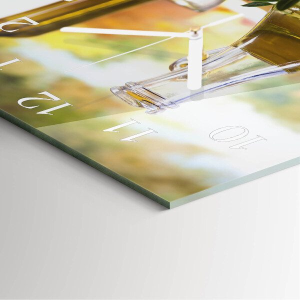 Square wall clock Olive oil
