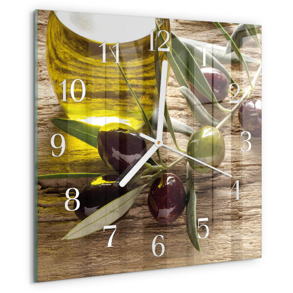 Square wall clock Olive oil