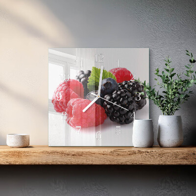Square wall clock Berries