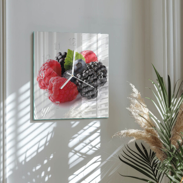 Square wall clock Berries