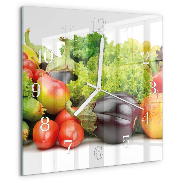 Square wall clock Vegetables