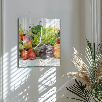 Square wall clock Vegetables