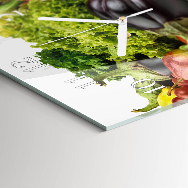 Square wall clock Vegetables