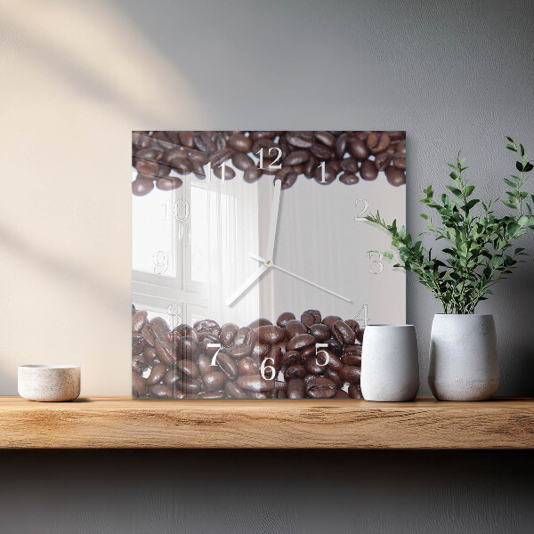 Square wall clock Coffee Beans